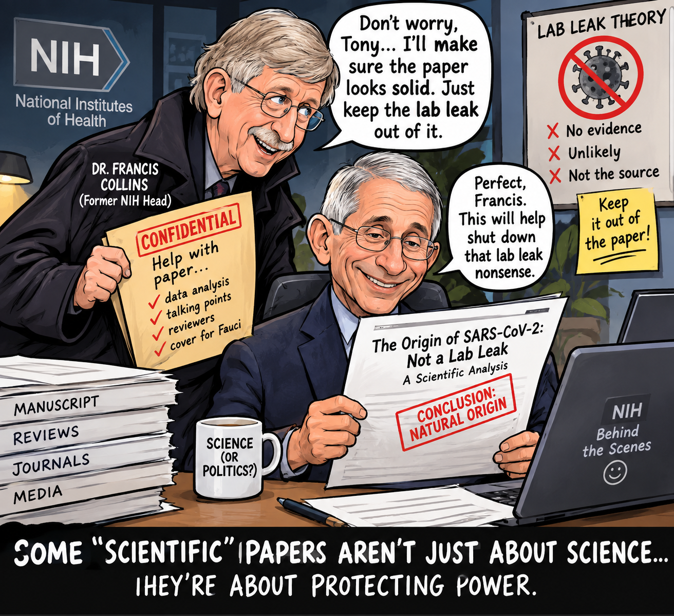 Former NIH Head Secretly Helped With Paper Dismissing Theory COVID-19 Came From Lab