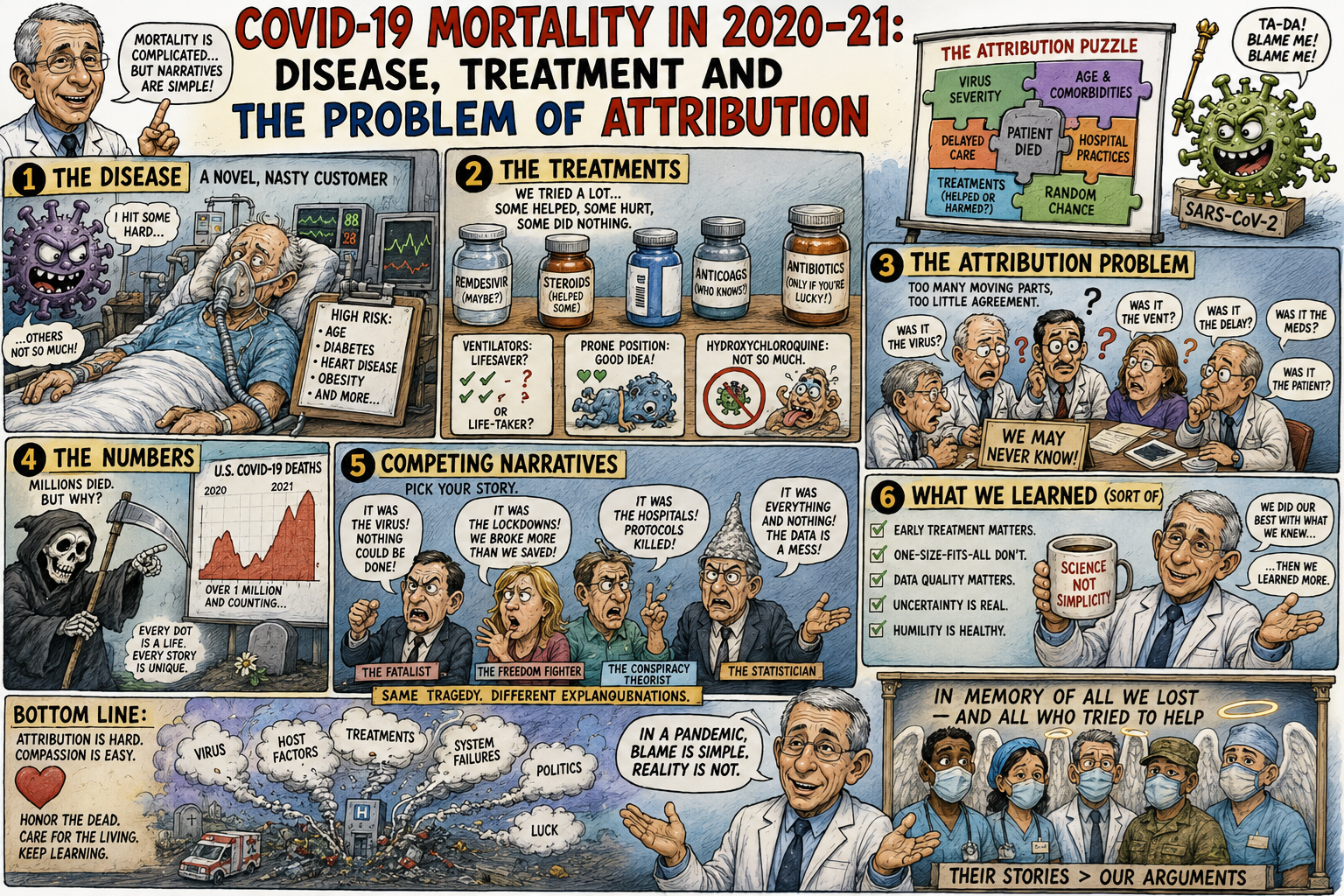 COVID-19 Mortality in 2020–21: Disease, Treatment and the Problem of Attribution