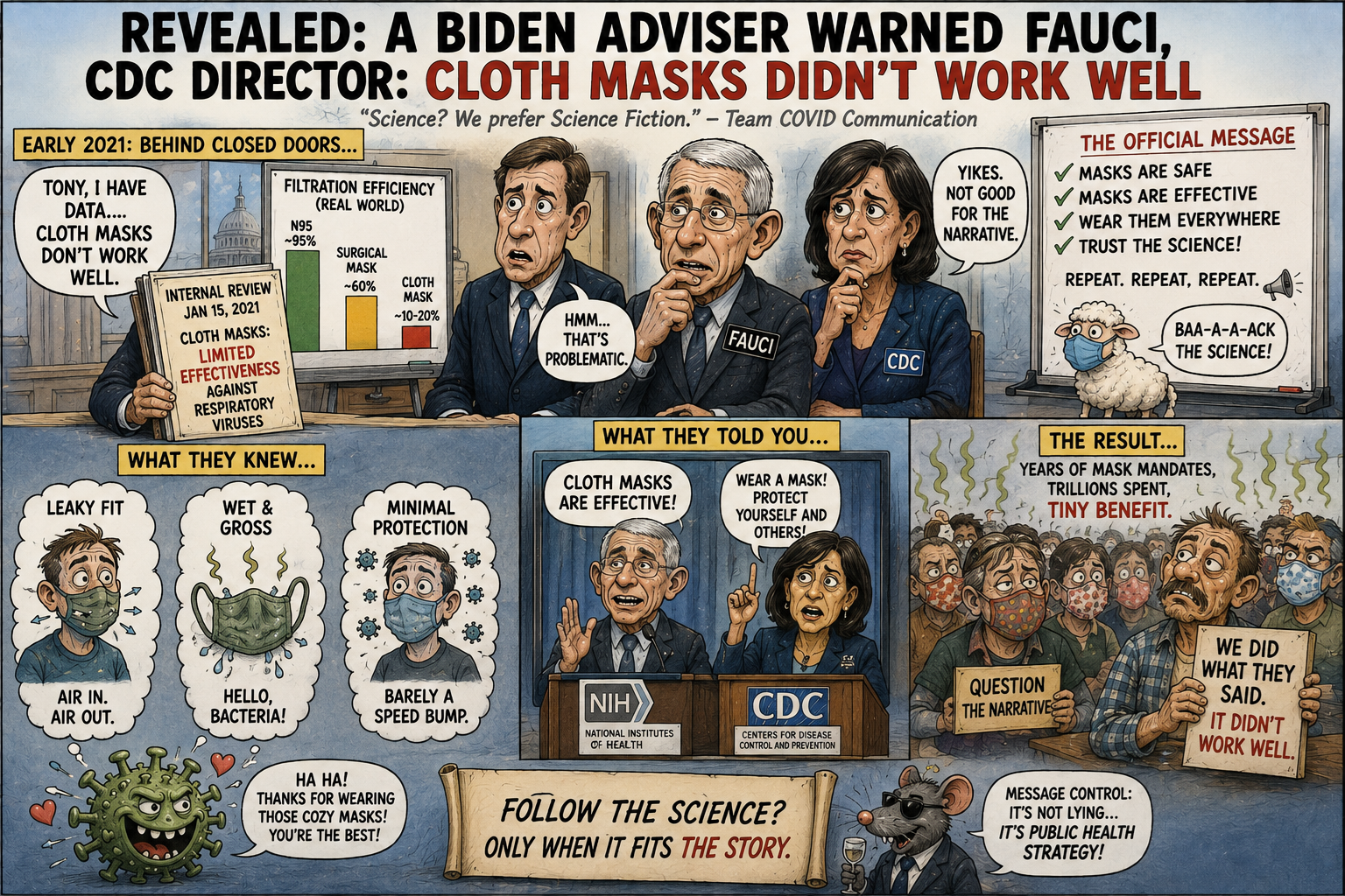 Biden Adviser Warned Fauci, CDC Director Cloth Masks Didn’t Work Well
